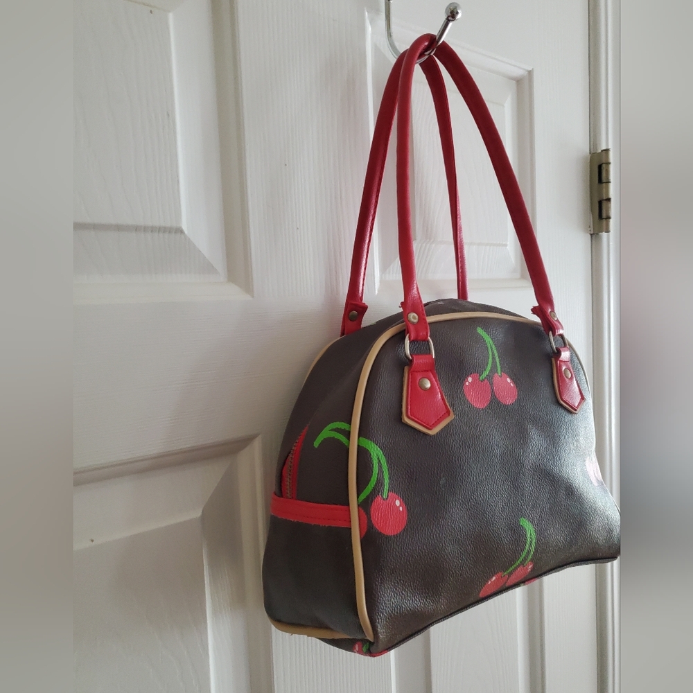 Peanuts Snoopy Cherry Satchel Purse/ Shoulder Bag - Picture 4 of 10